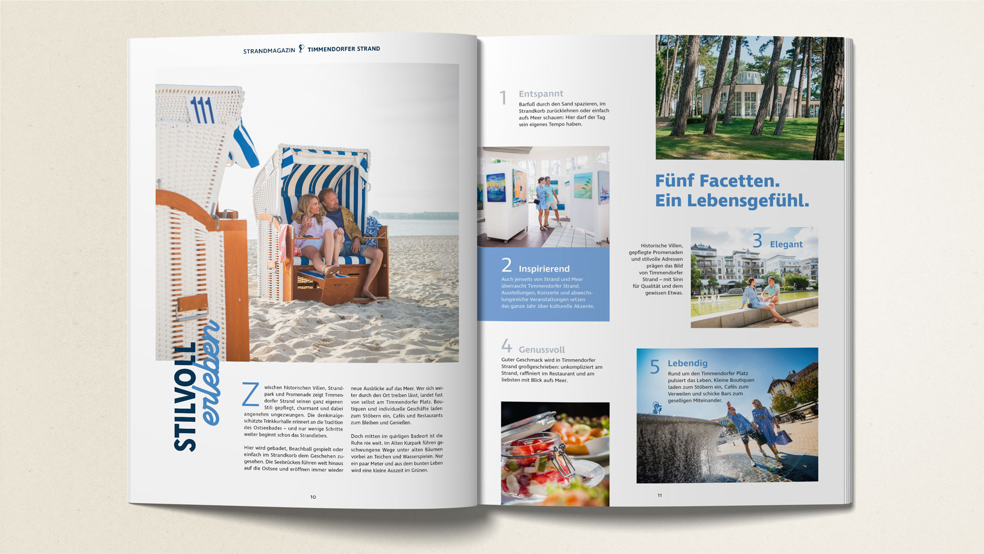 Die Doppelseite Zeigt die Facetten von Timmendorf.