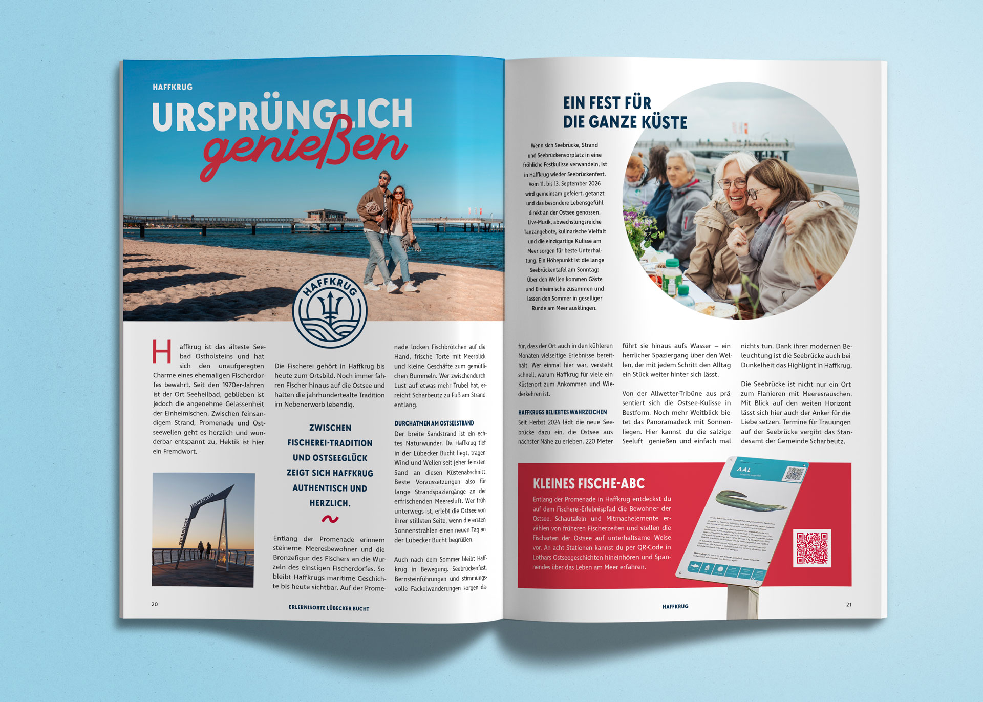 Abbildung einer Doppelseite über Haffkrug