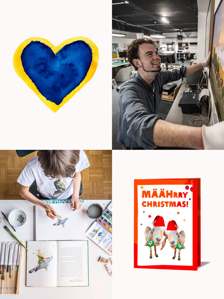 Eine Collage von Bildern und Grafiken deutet auf die Vielseitigkeit der unterstützten Projekte und Partner hin.