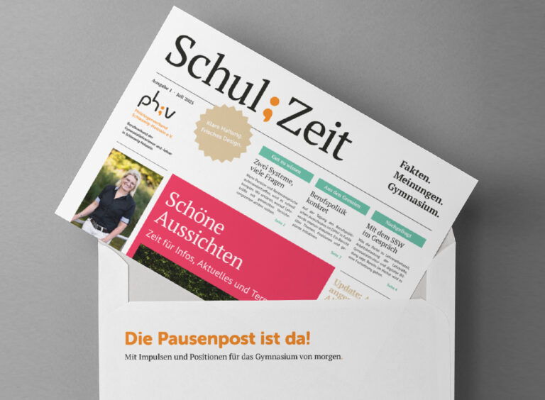 Die Zeitung des Philologenverbandes wird kuvertiert verschickt.
