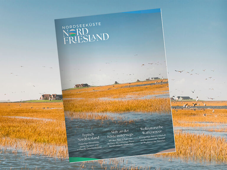 Das Magazin liegt auf einem Bild nordfriesischer Landschaft.