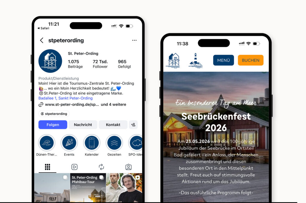 Abbildung der Instagram Startseite von St. Peter-Ording