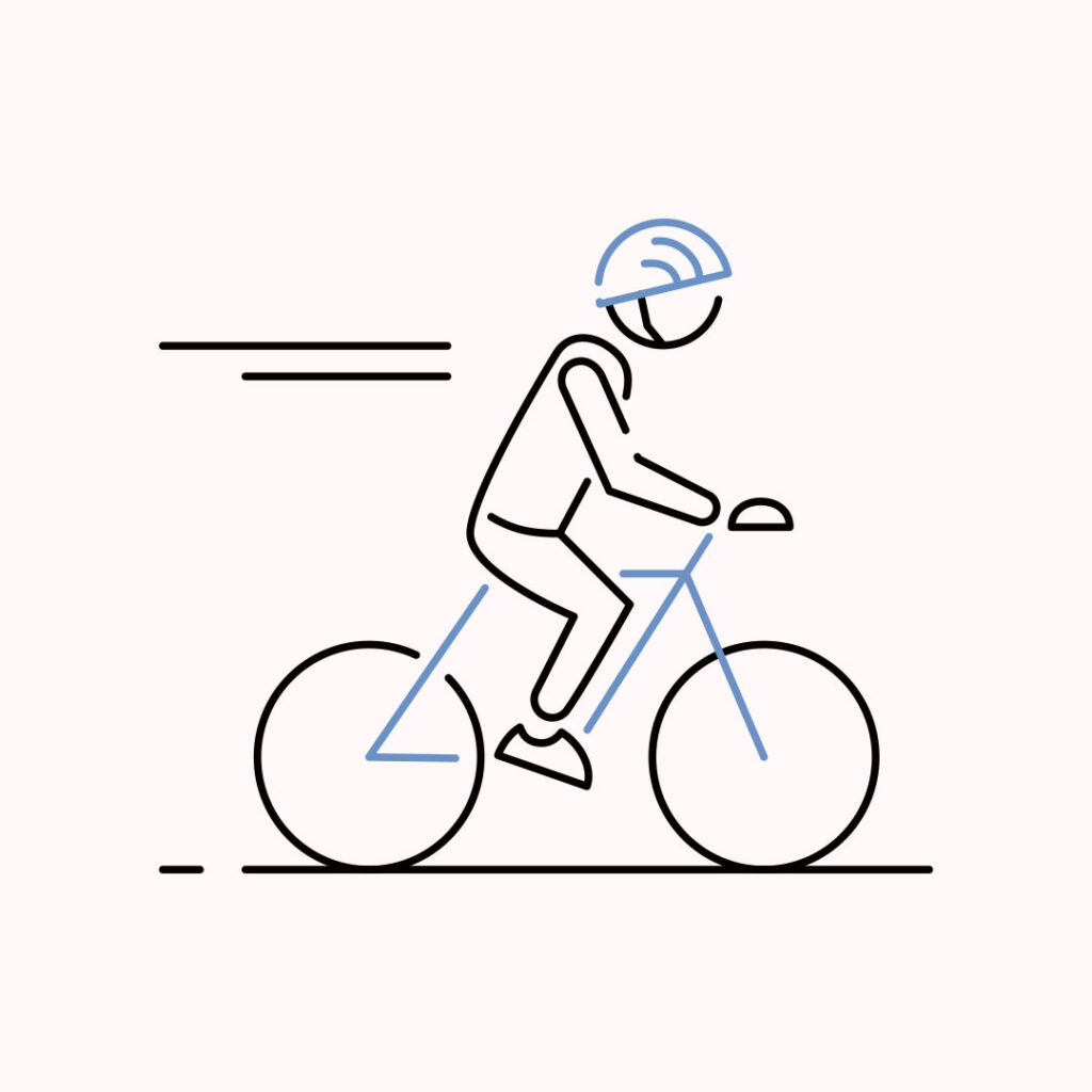 Piktogramm eines Radfahrers für die Radkarte der Nordseeküste Nordfriesland.