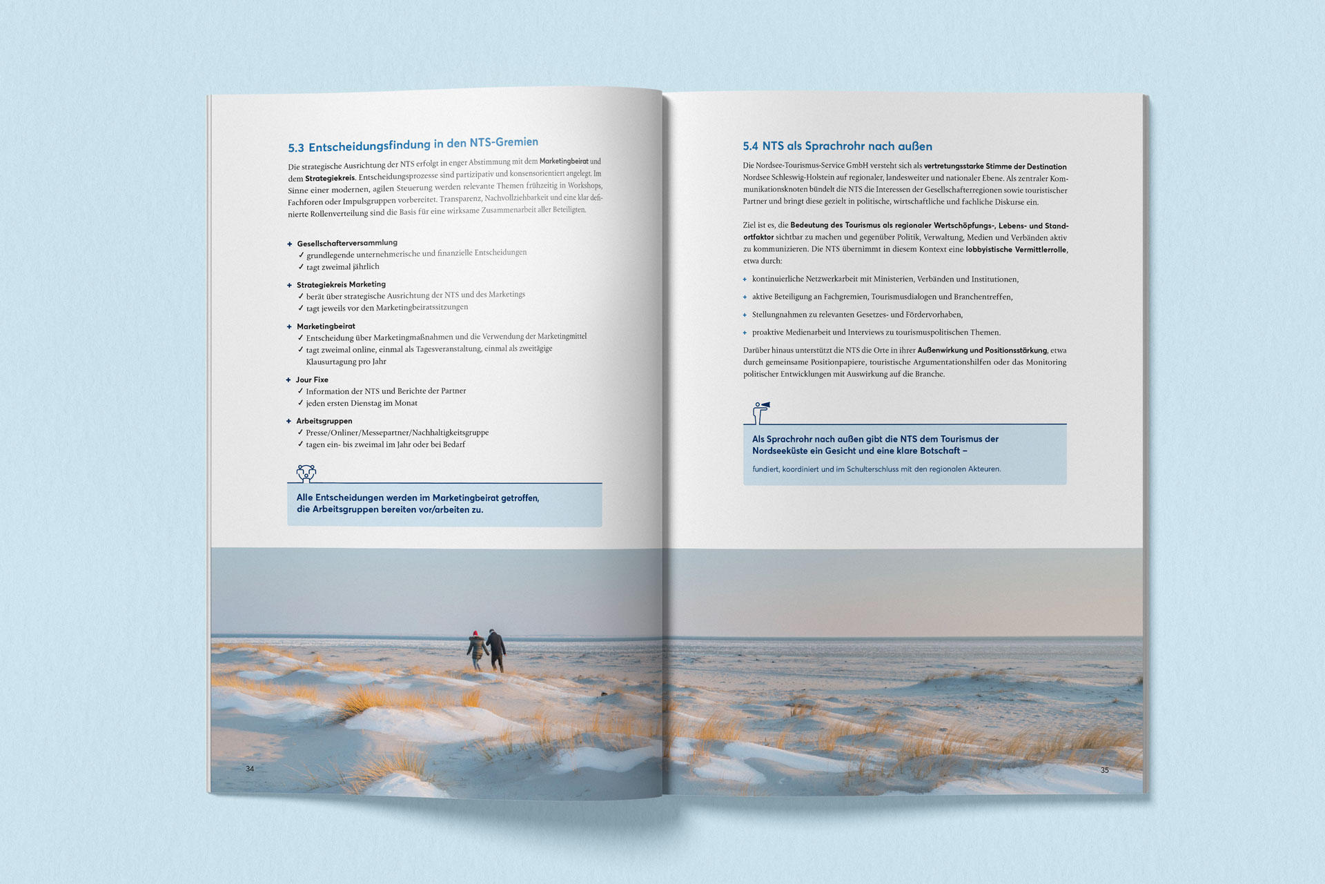Abbildung einer Doppelseite des nordsee Marketing-Rahmenplans