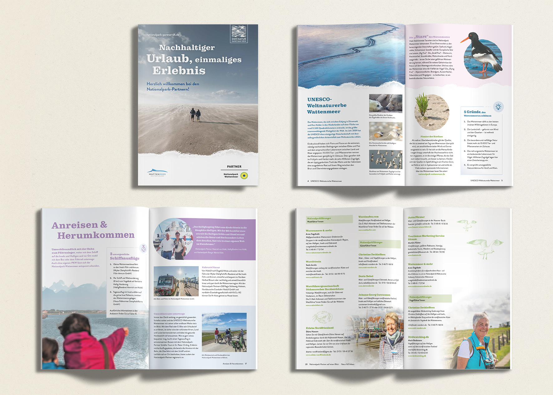 Ausführliche Imagebroschüre der Nationalpark-Partner - Titel und ausgewählte Innenseiten